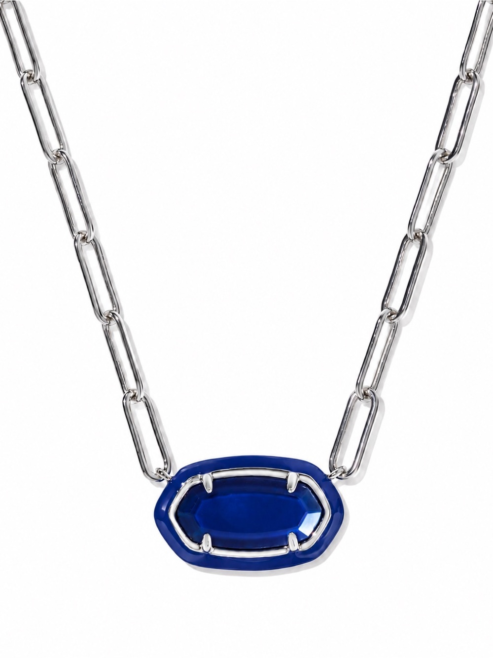 Kendra Scott Elisa Enamel Frame Gold Paperclip Necklace